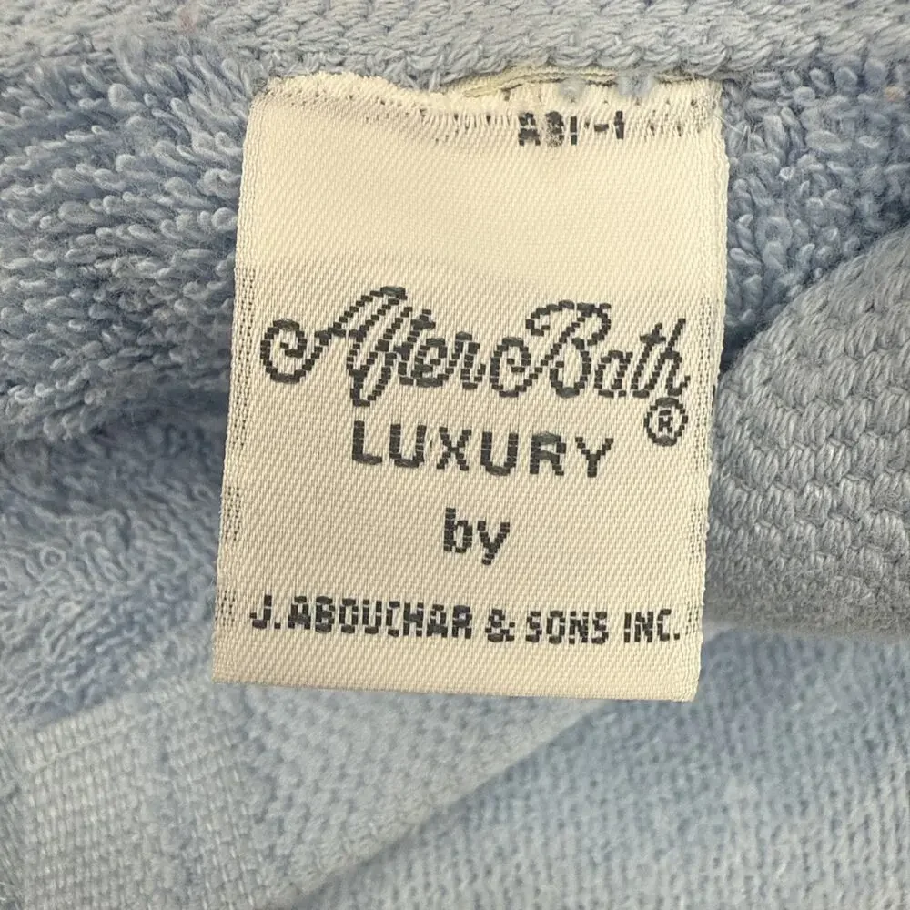 2-Piece Towel Set Light Blue Floral Trim After Bath Luxury by J Abouchar & Sons
